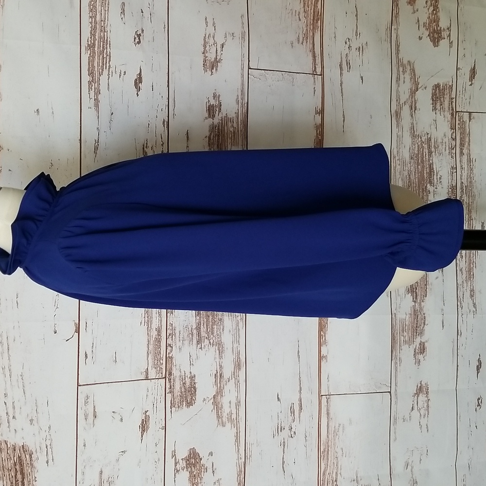 J. Crew Blue Ruffle-neck Top - Picture 6 of 11